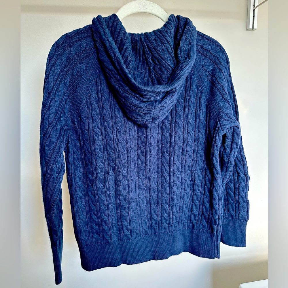 NWOT J. Crew Navy Sweater Hoodie - Picture 3 of 6